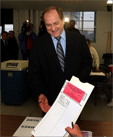 Capuano received a fresh ballot at the polling station.