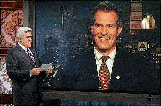 Jay Leno interviewed Senator-elect Scott Brown of Massachusetts on Thursday night.