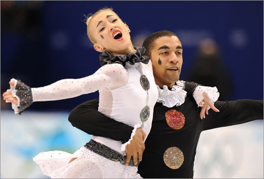 Germany's Aliona Savchenko and Robin Szolkowy finished second in the short program portion of the pairs figure skating. The long program is Monday.