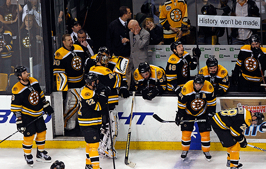 It was dejection all around for the Bruins and their fans as time ran out.