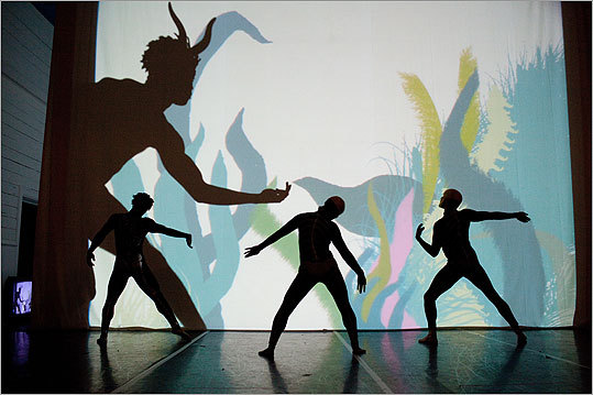 Dancers from Pilobolus rehearse 'Hapless Hooligan in 'Still Moving,'' a collaboration with cartoonist Art Spiegelman.