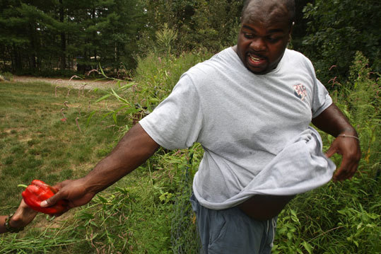 This day, Wilfork was embarrassed that his backyard garden was overgrown by weeds, but blamed the neglect on two-a-days during training camp.