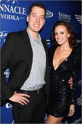 NASCAR driver Kyle Busch and his wife Samantha Sarcinella attended the Playboy party.