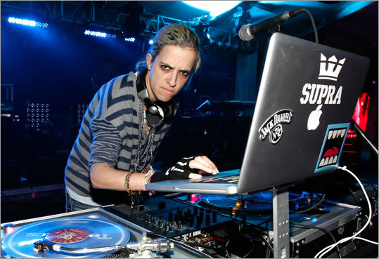 DJ Samantha Ronson handled the music for Mark Cuban's HDNet Super Bowl Party at Victory Park.