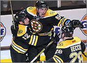 Brad Marchand celebrates his goal in Game 5
