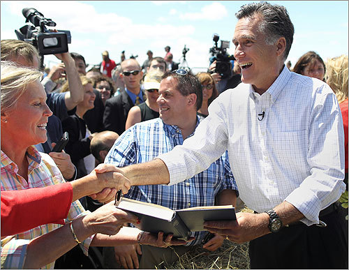 Romney also met with some of his supporters.
