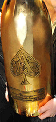 The 'Midas' bottle given to the Bruins was signed by each team member in attendance. It will be on display at High Rollers at Foxwoods and will be raffled off to benefit the Bruins foundation. Pictured, a similar 'Midas' bottle in Las Vegas.