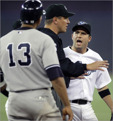Base runners should not shout or distract a fielder getting under an infield fly Made well-known recently by Alex Rodriguez, players should not yell or do anything to distract fielders settling under an infield fly. Many in baseball consider it bush league. The Yankees led by two runs when Jorge Posada popped up to third base with two out in a May 30, 2007 game at Rogers Centre. Rodriguez, running from first base, shouted “Ha” as he passed third baseman Howie Clark, who then backed off and allowed the ball to drop.