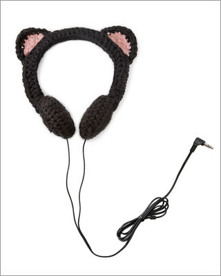 Black cat headphones Price: $40 These crocheted headphones will make allow the gift recipient to make a definite statement as they listen to their music.