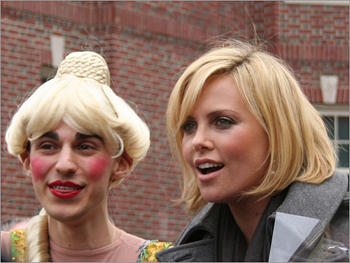 Charlize Theron at the Hasty Pudding Theatricals parade