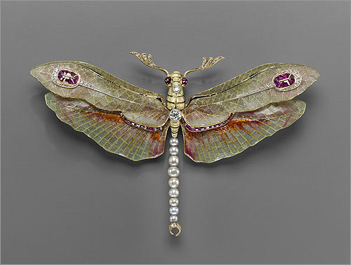 Dragonfly pendant-brooch , 1904. Philippe Wolfers (Belgian, 18581929). Platinum, gold, enamel, diamond, ruby, and pearl.