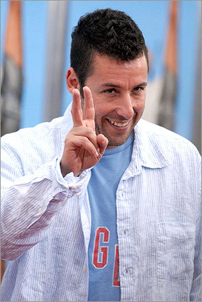 Comedian Adam Sandler, never known for his fashion sense, wore a toned-down fauxhawk to the screening of 'You Don't Mess With The Zohan' on June 4, 2008.
