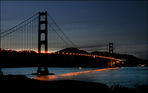 The lights on this San Francisco landmark were turned off at 8 p.m., revealing only car headlights and the night sky.