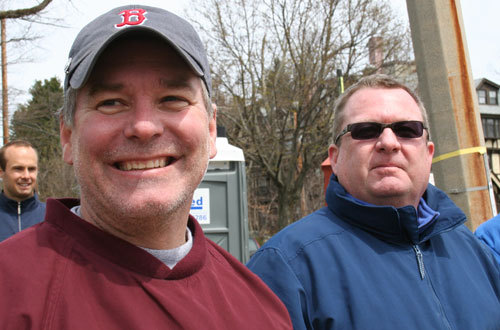 High school friends Tom Wall and Scott Rich grew up together in New Jersey; today is the first time they've seen each other in 20 years. Tom recently moved from North Carolina to work at Boston College.