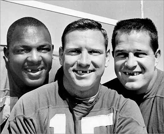 '64 Pats teammates (from left) Jim Hunt, Ron Hall, and Lonnie Farmer