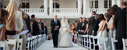 Former president Bill Clinton walked his daughter, Chelsea, down the aisle for her wedding on Saturday, July 31, 2010, in Rhinebeck, N.Y.