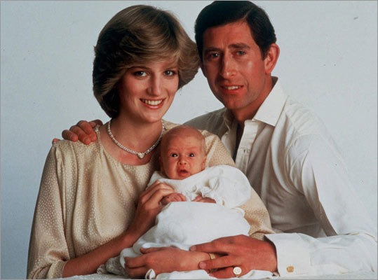 The Prince and Princess of Wales pictured with their 6-month-old son, Prince William