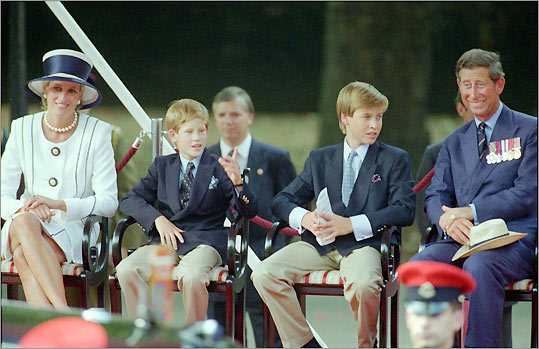 Princess Diana, Prince Harry, Prince William, and Prince Charles