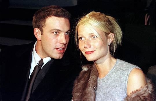 After breaking up with Pitt, Paltrow found a new partner in local boy Ben Affleck. The pair dated sporadically from November 1997 to 2000, and appeared in the 2000 film 'Bounce' together. Here is the couple at Giorgio Armani's Spring/Summer show in Milan in October 1998.