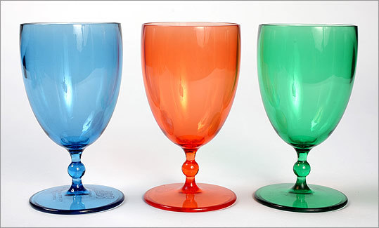 ANTHROPOLOGIE “Salud” acrylic goblets, $10 each at Anthropologie, 799 Boylston Street, Boston, 617-262-0545, and other locations, http://www.anthropologie.com