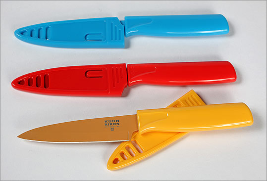 KUHN RIKON 'Colori' paring knives, $9.99 each at Utilities, 393 Commercial Street, Provincetown, 508-487-6800, http://www.utilitieshome.com