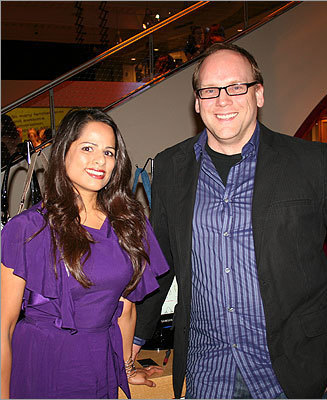Monika Desai and Eric Estabrooks, co-founders of Open Runway , an online-only design-your-own shop for handbags and shoes based in Boston