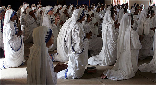 Catholic nuns from the Missionaries of Charity in Calcutta prayed for his 