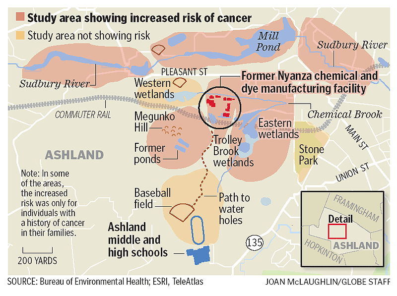 Map of affected area in Ashland