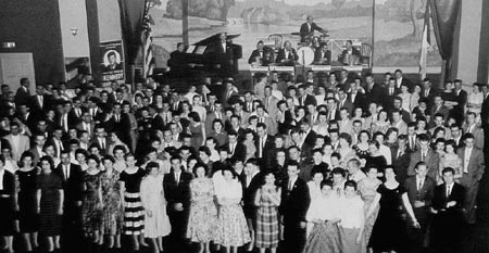 The Four Provinces Orchestra performed during a 1957 senatorial fund-raiser for John F. Kennedy at Hibernian Hall in on Dudley Street in Roxbury.