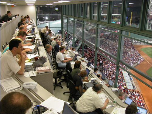 The view from the press box, which is nearly full on most days.