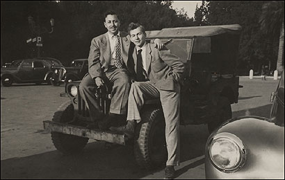 Gore Vidal, right, and Tennessee Williams in Rome, 1948.