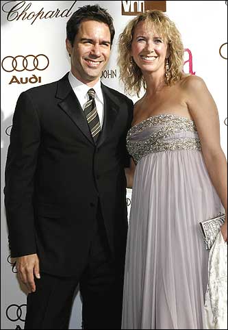 Actor Eric McCormack, left, and his wife arrive at the 14th Annual Elton John Academy Awards Viewing Dinner and After-Party.