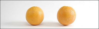 The difference between organic produce (left) and conventional (right) may come down to little more than a price tag.
