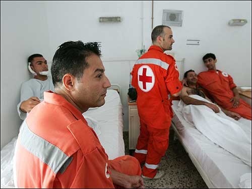 Lebanese ambulance workers recover from injuries