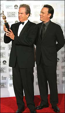 Actor Warren Beatty and actor Tom Hanks