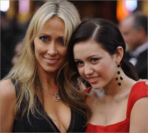 Miley Cyrus, right, and her mother, Leticia.
