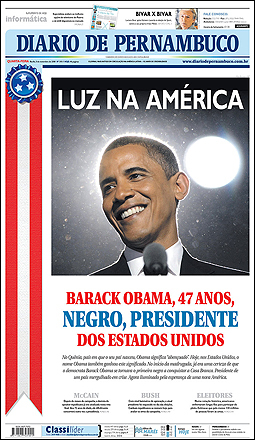'Light in America, Barack Obama, 47 years-old, black, president of the United States,' read the headline of Brazil's Diario de Pernambuco. The whole world has been eagerly waiting the US election's outcome. Reaction to Obama's win ranged from jubilation to apprehension all over the world's capital cities.