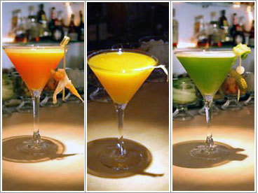 Trio of vegetable martinis