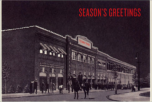 The Boston Red Sox The folks from Yawkey Way sent an old-fashioned view of historic Fenway Park in their holiday card.