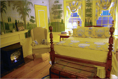 The Rufus Porter Suite at the Hancock Inn in Hancock, N.H., features a wall mural painted circa 1825.