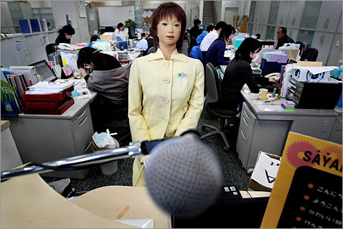 Human-like robot Saya works as a receptionist at the Tokyo University front desk. First developed in 2004, Saya was tested in a real Tokyo classroom this year among a handful of fifth- and sixth-graders, although it still can't do much more than call roll and shout orders such as 'Be quiet.'