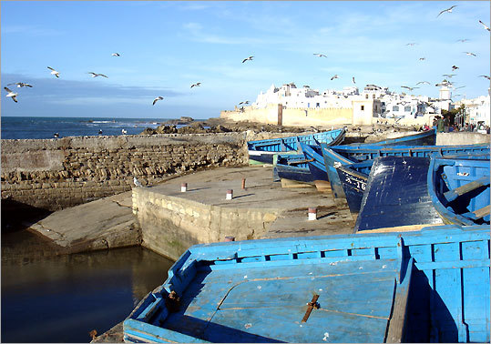 Fishing dories and wheeling gulls dot the coastal town of Essaouira.