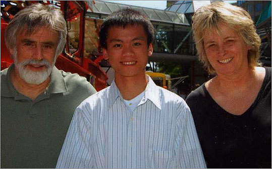 Michael and Karen Rothman of Newton, who lost their son, have begun awarding college scholarship money to students, including Vincent Nguyen of Plano, Texas, who grew up without his parents.