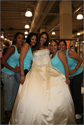 Christine Arce, and her team of 15, drove in from New York City to take part in the run. Arce was not new to the Boston Running of the Brides. She help her future sister-in-law find her dress at the event two years ago.