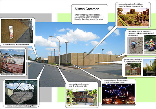 Architect: Ross Miller Design firm: Ross Miller Studio Miller has some ideas on what to do the stalled science center that Harvard University started building in Allston: Use it as a new urban common. Activities could include a community gardens, climbing wall, skateboard park, and performance center. View a larger version of this image