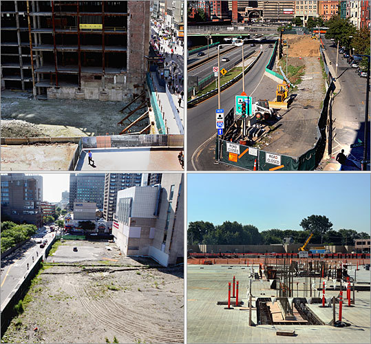 Boston's stalled construction sites -- from the site of the former Filene's building to the Columbus Center project -- have become eyesores dotting the city's landscape. The Globe's Casey Ross asked some local artists and architects to reimagine these stalled projects and come up with ideas to make them part of the city's culture again. Click through for a variety of renderings and ideas. Note: This feature ran on Sept. 20, 2009
