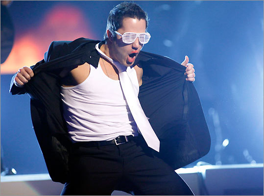 A male dancer performs during the opening act of The Grammy Nominations Concert Live - Countdown to the Music's Biggest Night