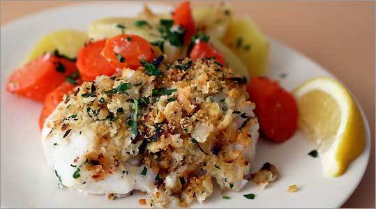 Baked cod with vegetables