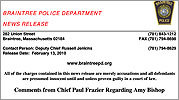 Statement from Braintree Police Chief Paul Frazier Statement from Braintree Police Chief Paul Frazier
