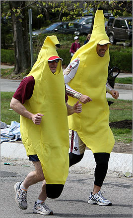 A pair of bananas also made their way up Heartbreak Hill.